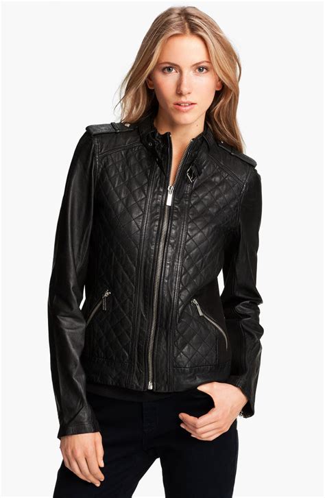 michael kors leather jacket nordstrom rack|michael kors anorak women's jacket.